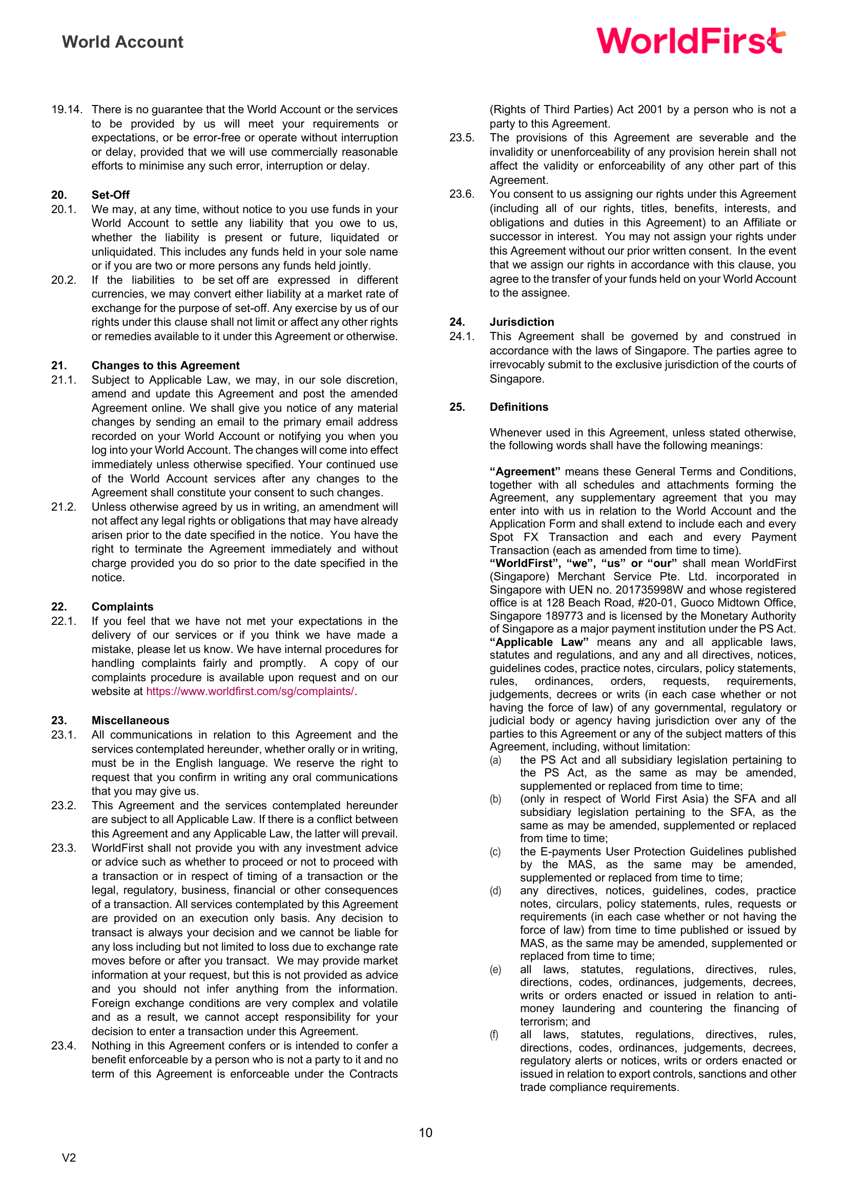 Terms and Conditions page 10